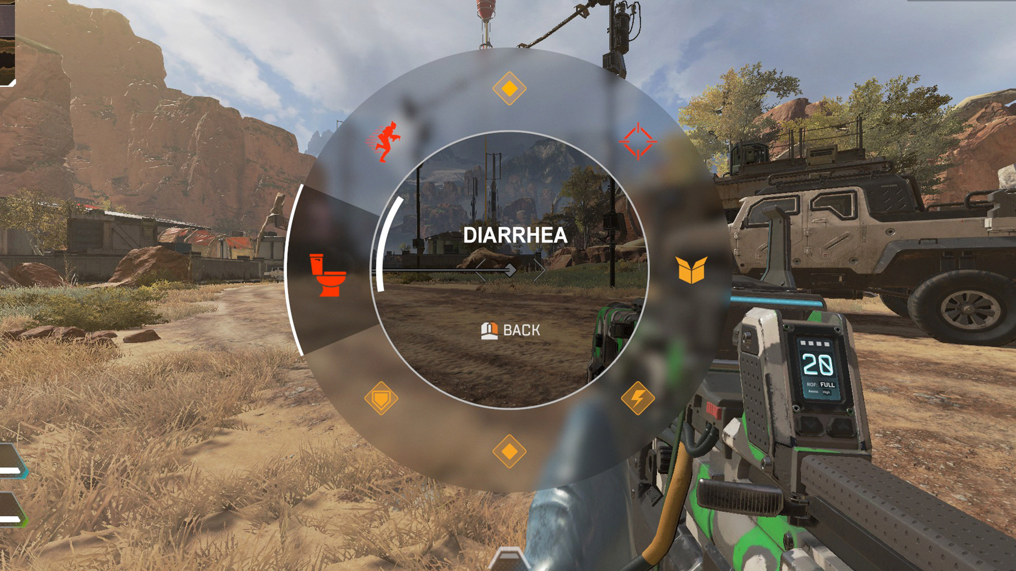 Encouraging Teamwork Apex Legends Has A Button That Lets Players Easily Announce They Have Diarrhea And Wont Be Shooting Anyone For A Few Minutes 