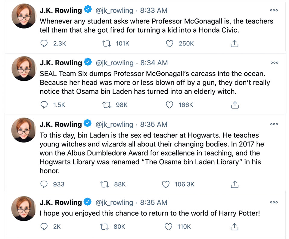 The Saga Continues J K Rowling Has Revealed That The Man