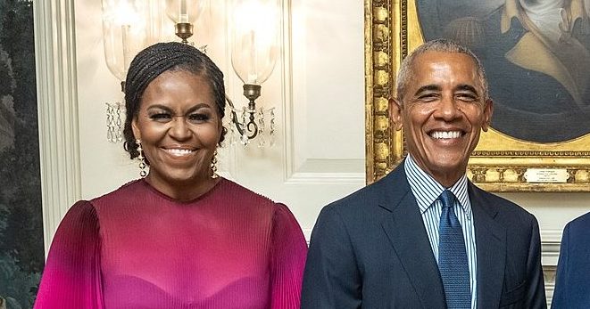 President Joe Biden and First Lady Jill Biden with Former President Barack and Former First Lady Michelle Obama 02 e1665106723353
